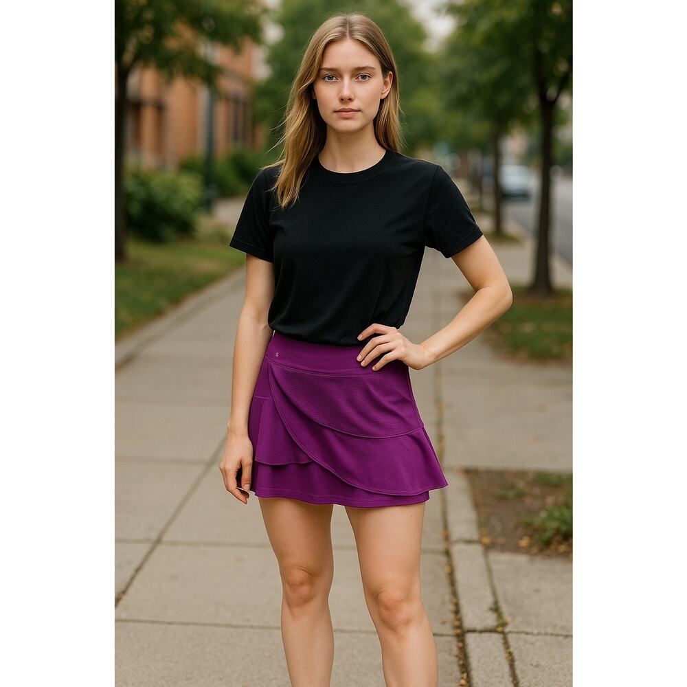 Bolle Magenta Tennis Golf Skort Sz Large Stretch Full Skirt Athletic Pickle Ball - Picture 2 of 8